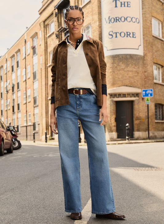 Emery Organic Cotton Stretch Wide Leg Jeans