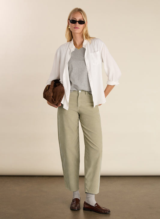 Shannon Organic Cotton Corduroy Barrel Leg Trousers