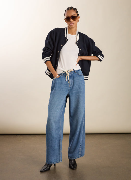 Leonor Tie Front Wide Leg Jeans