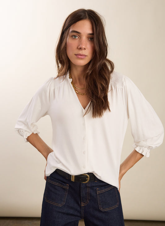 Annie Ruffle Collar Blouse