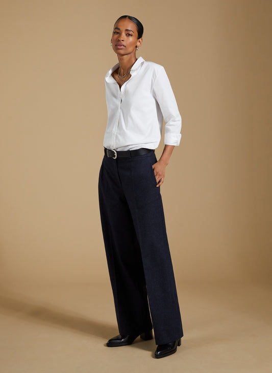 Gwynnie Wool Blend Wide Leg Trousers