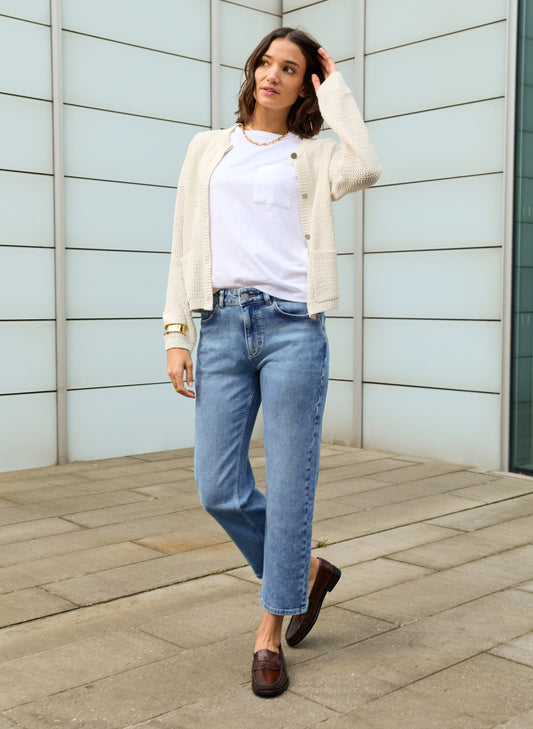 Nola Organic Cotton Stretch Crop Straight Leg Jeans