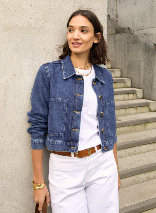 Kristi Organic Cotton Cropped Denim Jacket