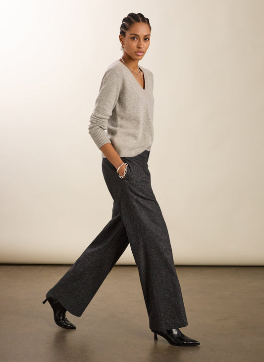 Gwynnie Wool Blend Wide Leg Trousers