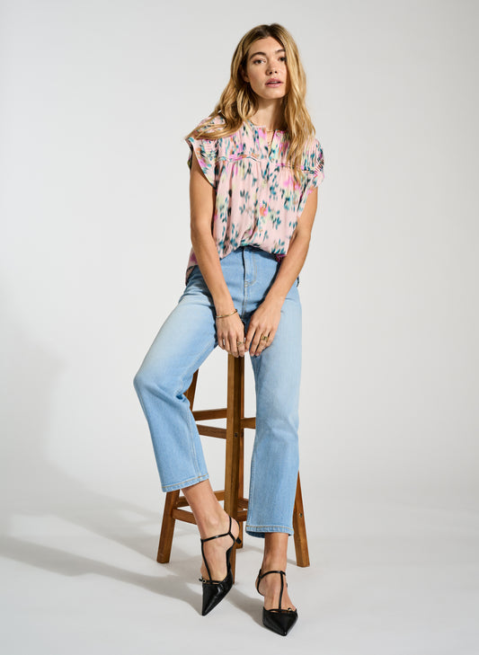 Organic Stretch Cotton Crop Straight Leg Jeans