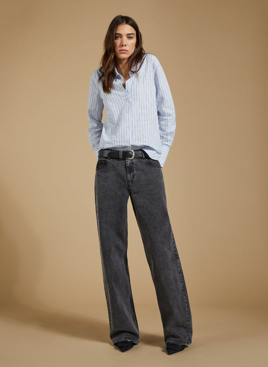 Organic Stretch Cotton Wide Leg Slouch Jeans