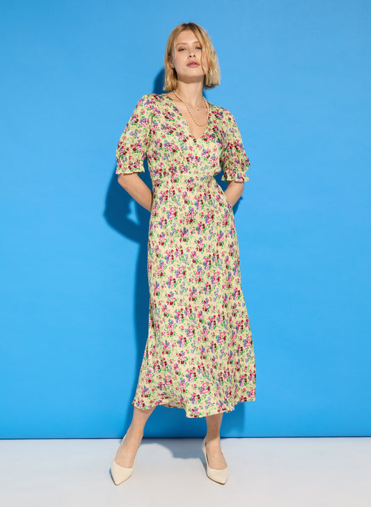 Lottie Satin Midi Tea Dress