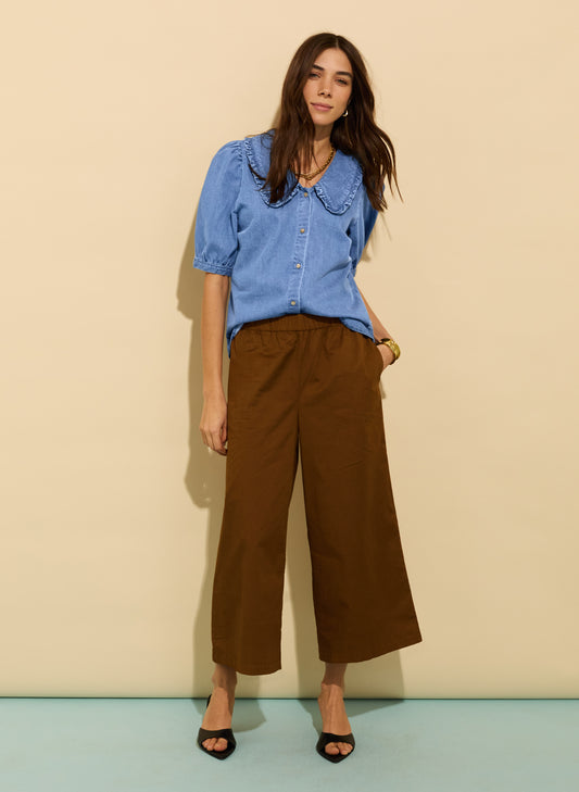 Shelby Organic Cotton Wide Leg Trousers