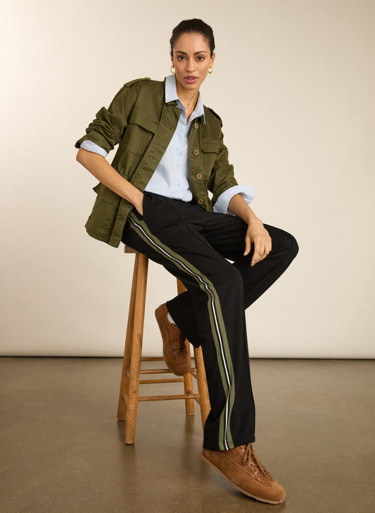 Marjorie Side Stripe Ponte Trousers