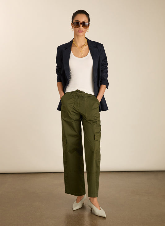 Zenya Organic Cotton Wide Leg Cargo Trousers