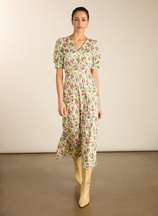 Lottie Satin Midi Tea Dress