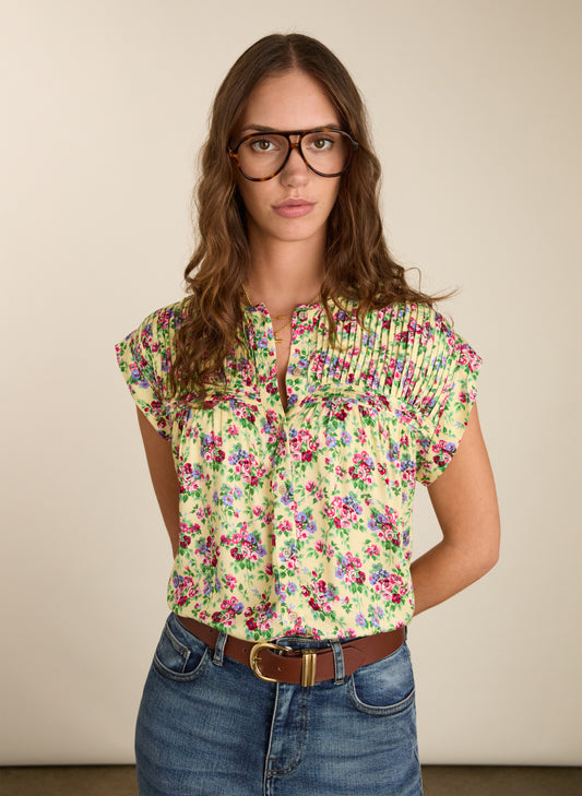 Gia Satin Cap Sleeve Blouse