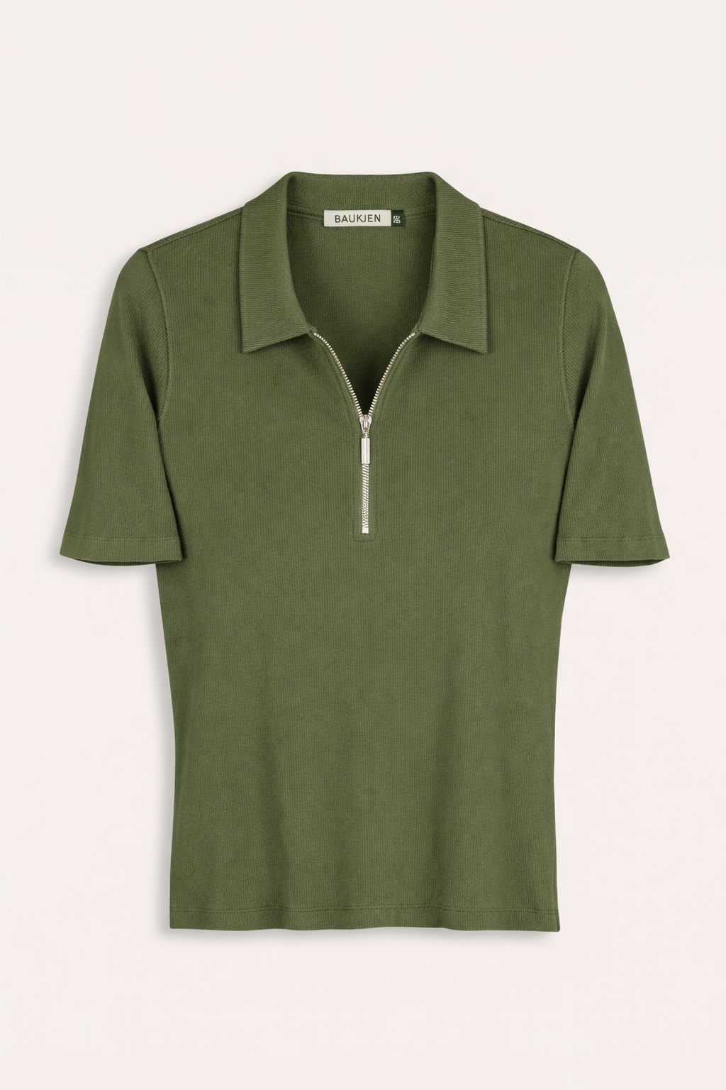 Ivy Organic Rib Zip Collar Top