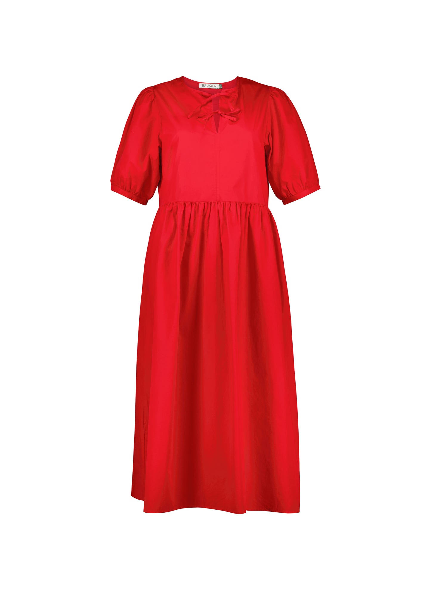 Rose Organic Cotton Tie Midi Dress