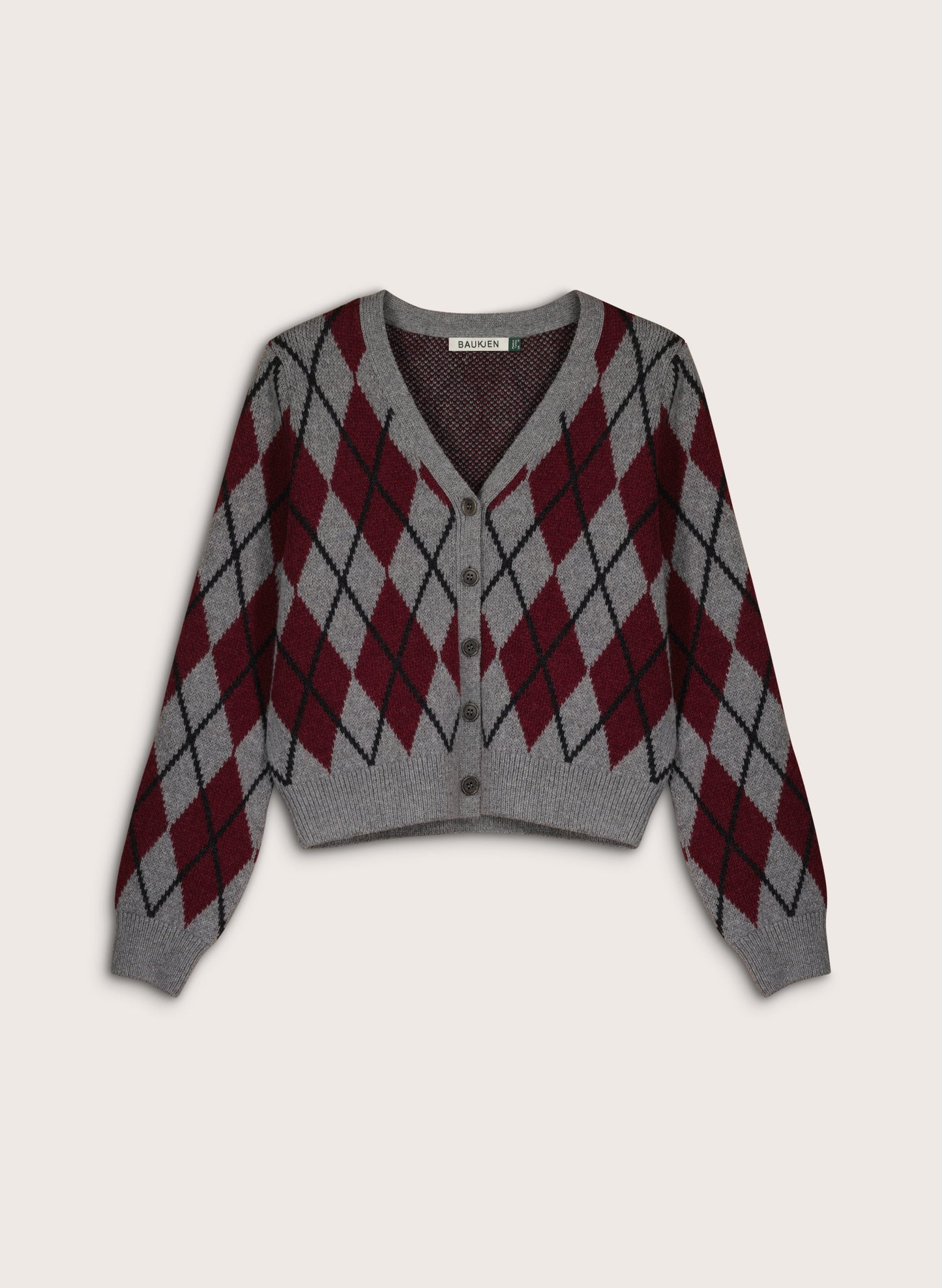 Clemence Wool Blend Argyle Cardigan