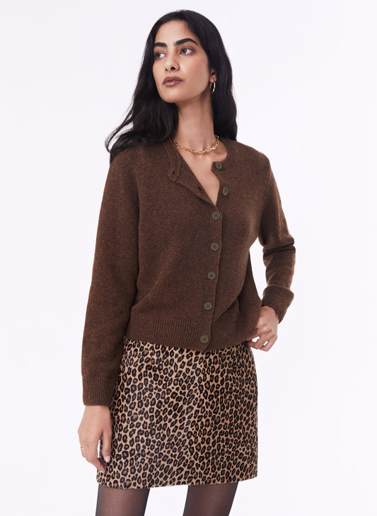 Marie Wool Blend Crew Neck Cardigan