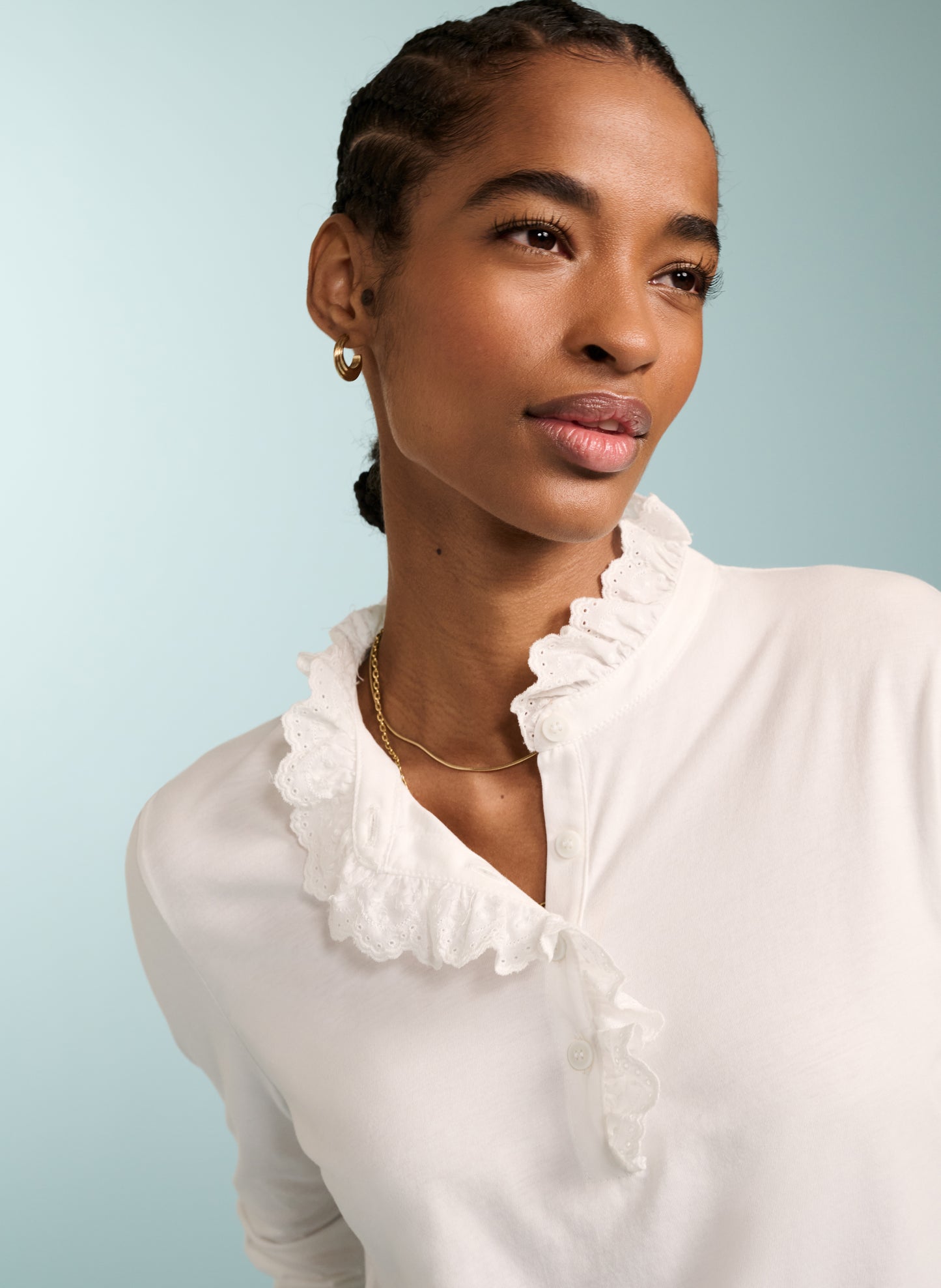 Tricia Organic Cotton Broderie Top