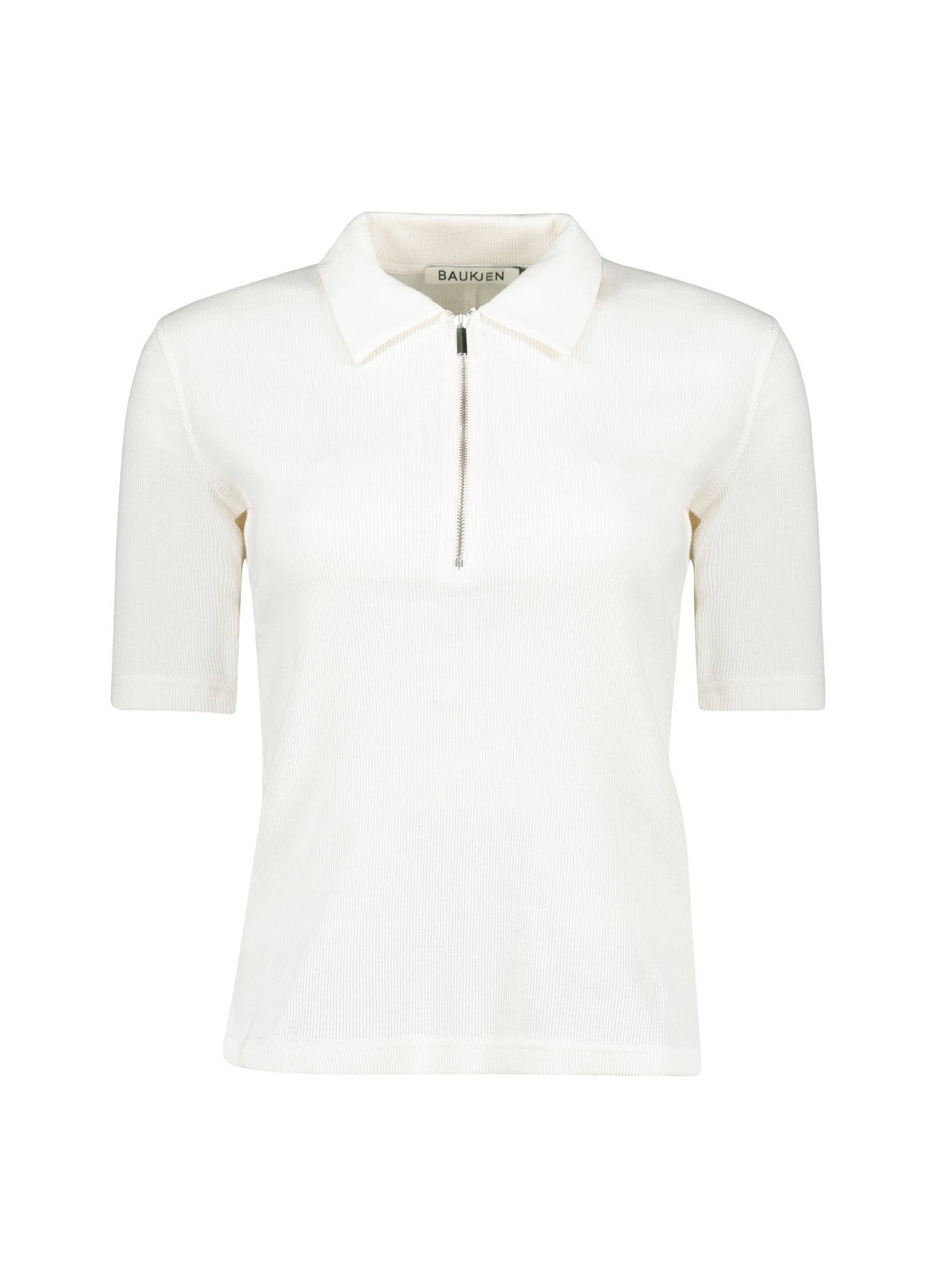 Ivy Organic Rib Zip Collar Top