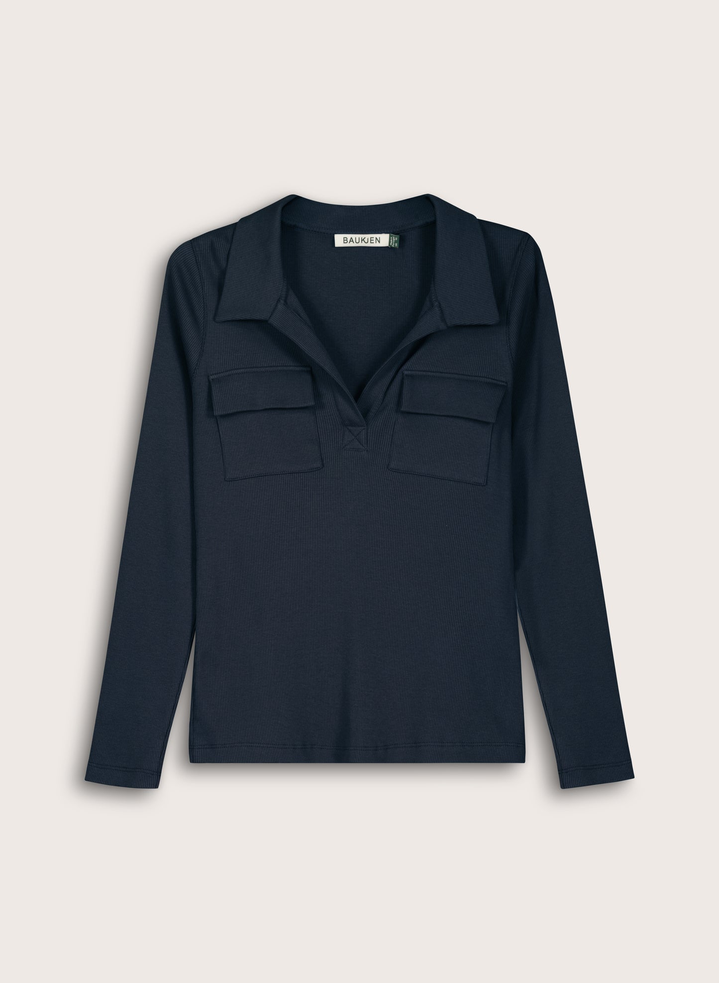 Allie Organic Cotton Rib Collar Top