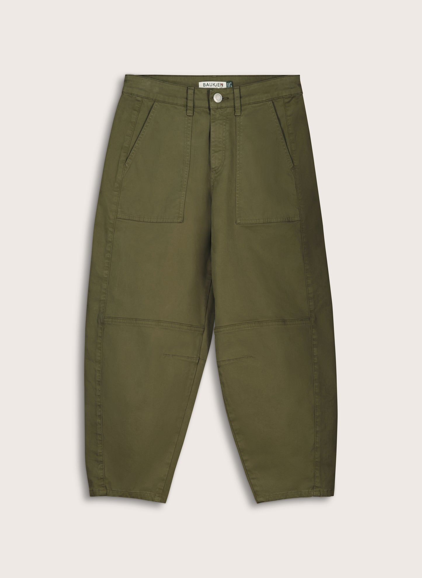 Amelia Organic Cotton Barrel Leg Cargo Trousers