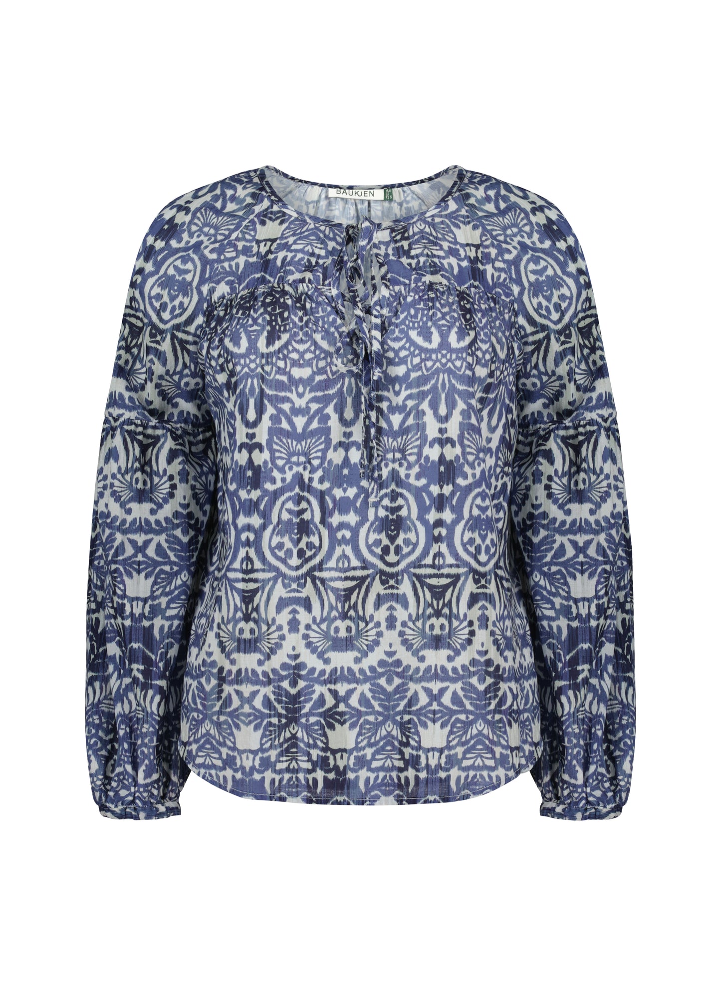 Stephanie Organic Cotton Tie Neck Blouse