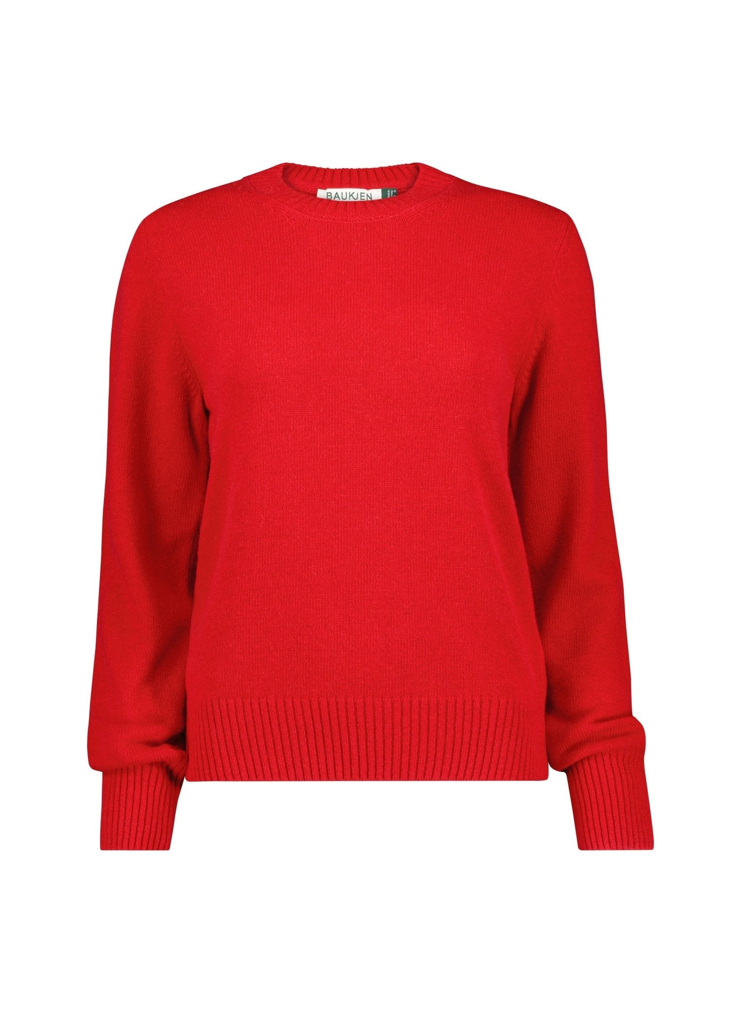 Zucca Wool Blend Crew Neck Jumper - Crimson Red | Baukjen