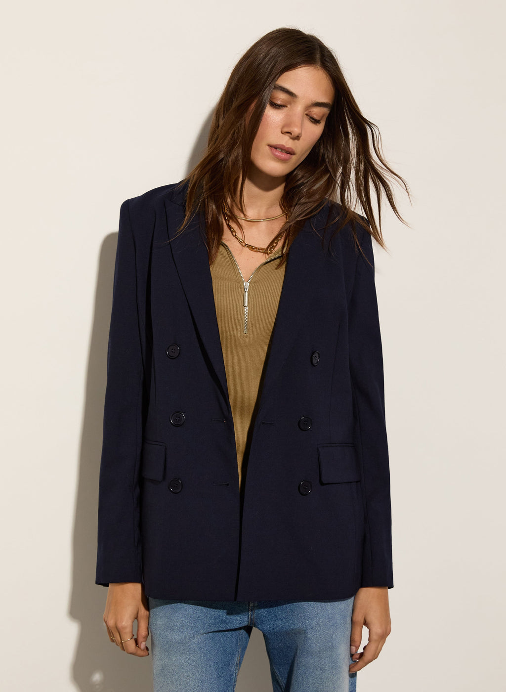 Organic Cotton Zip Collar Top