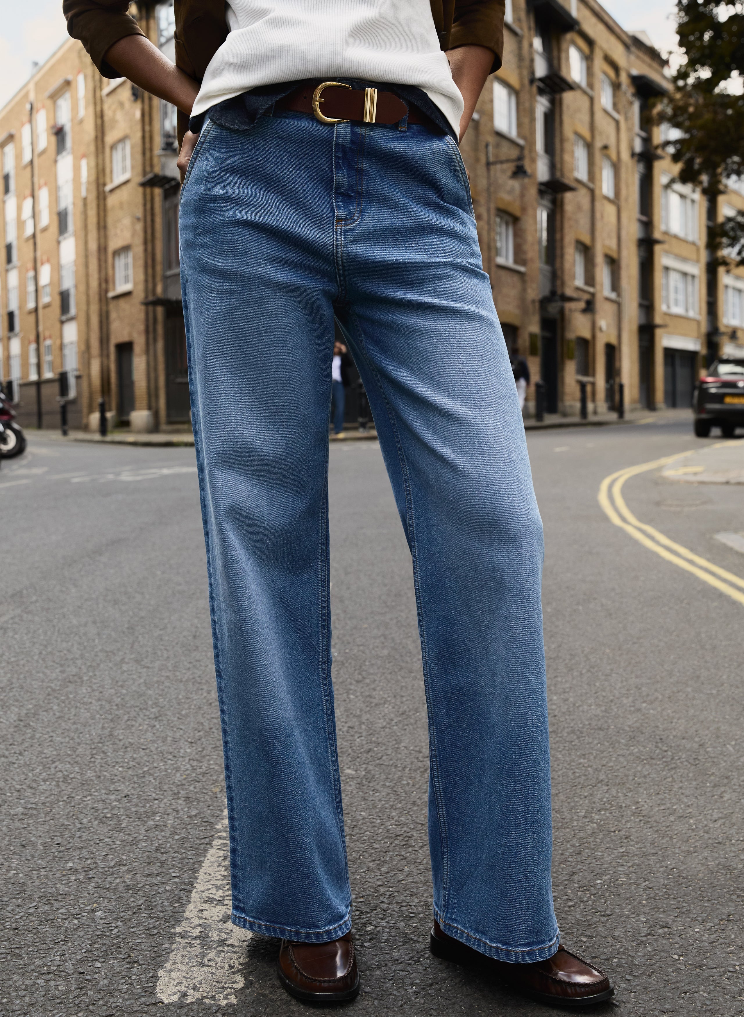 Emery Organic Cotton Stretch Wide Leg Jeans