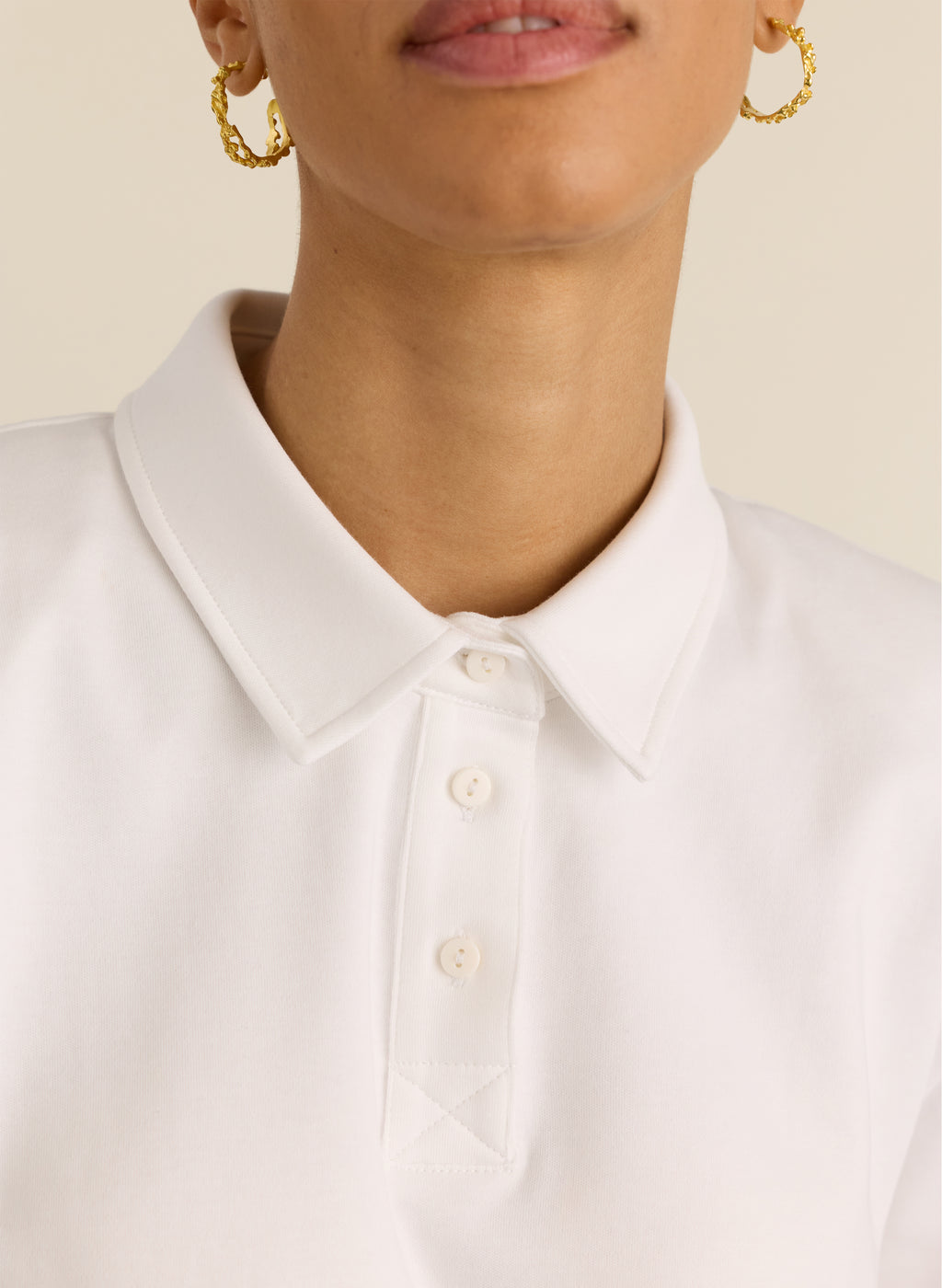 Kayla Strong Shoulder Polo Top