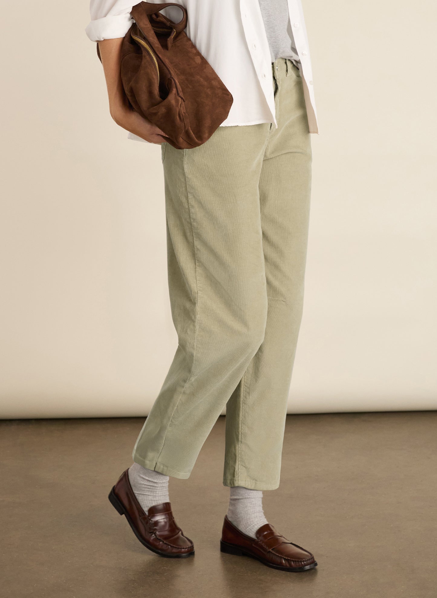 Shannon Organic Cotton Corduroy Barrel Leg Trousers