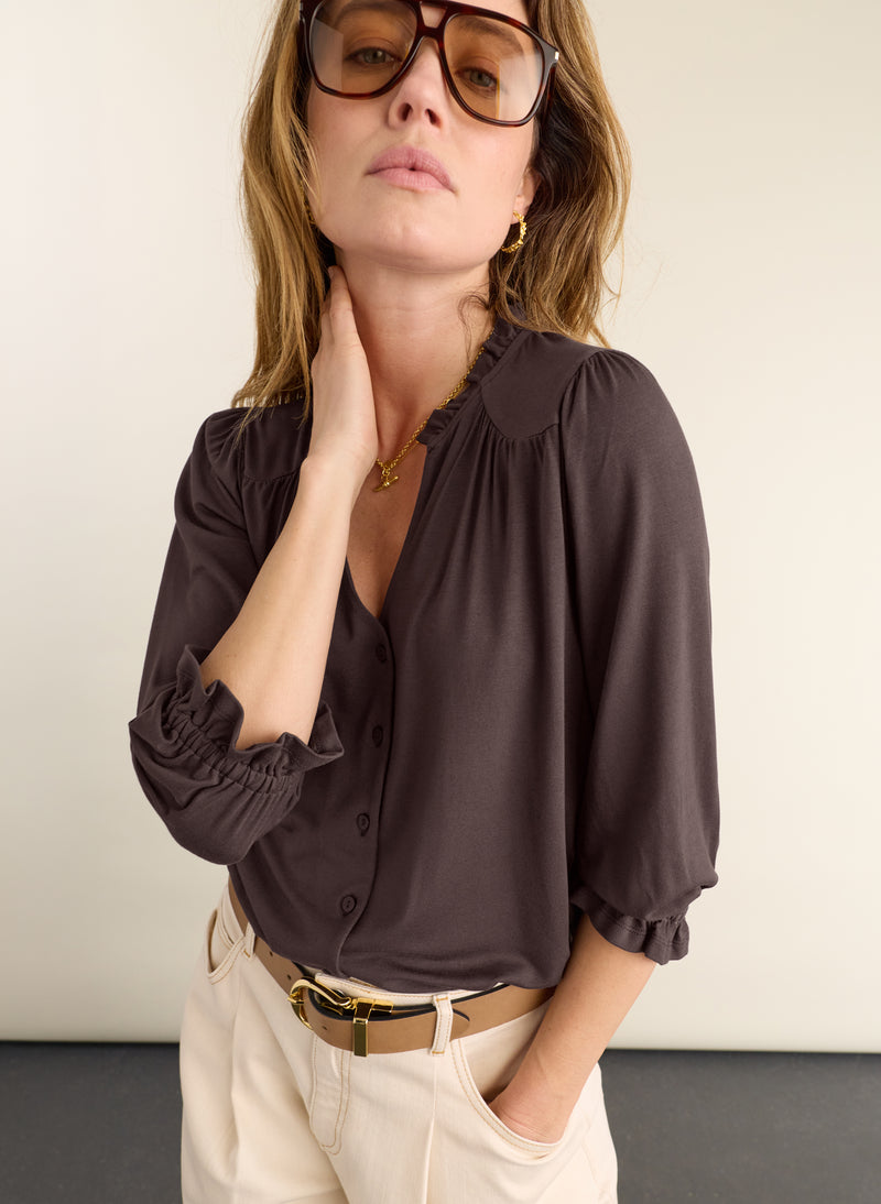 Annie Ruffle Collar Blouse