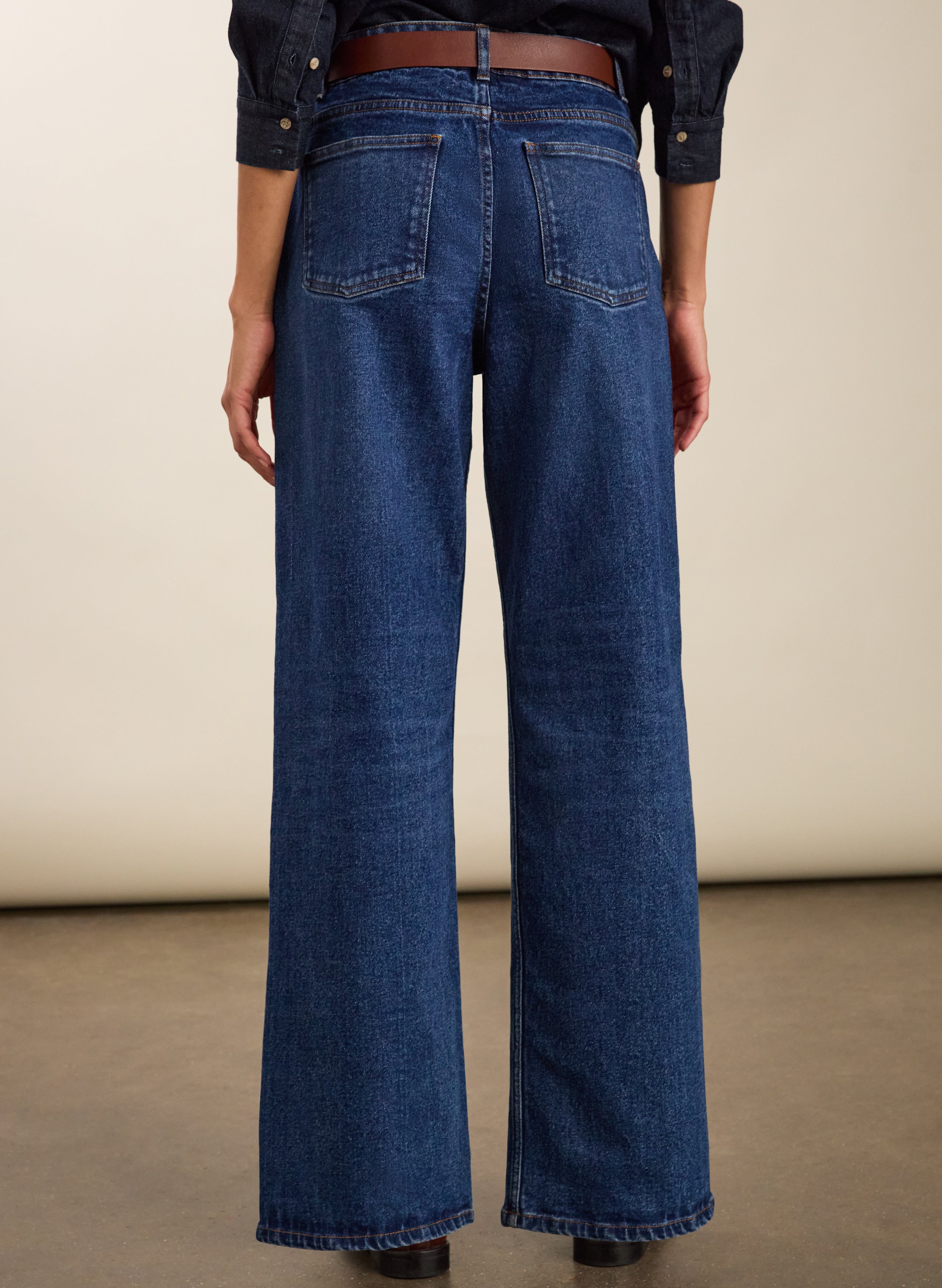 Organic Stretch Cotton Wide Leg Slouch Jeans