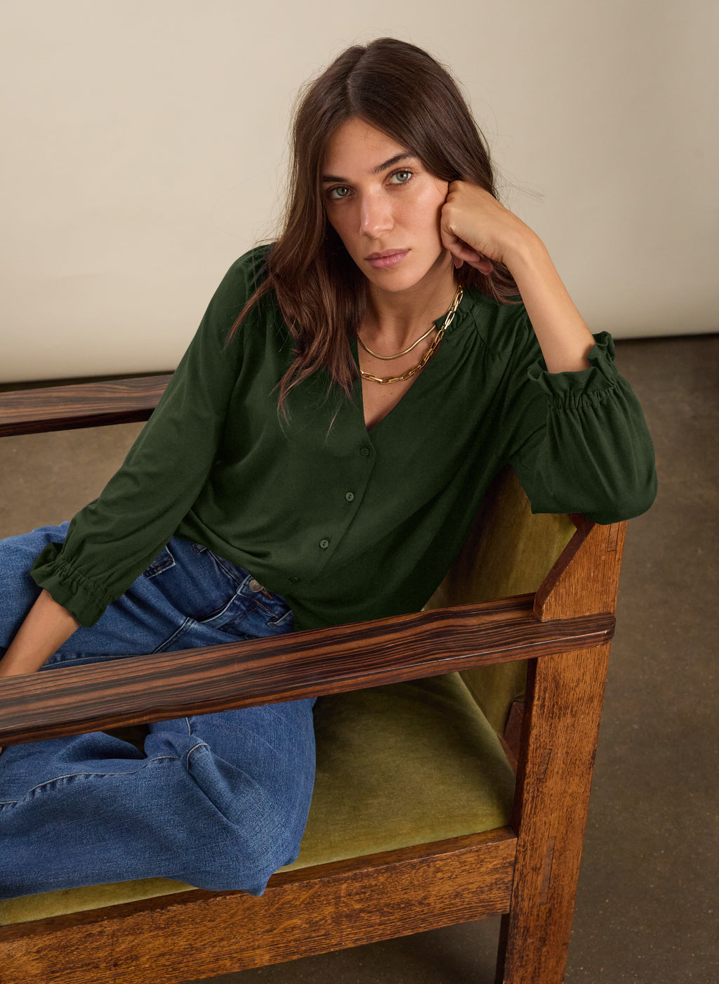 Annie Ruffle Collar Blouse