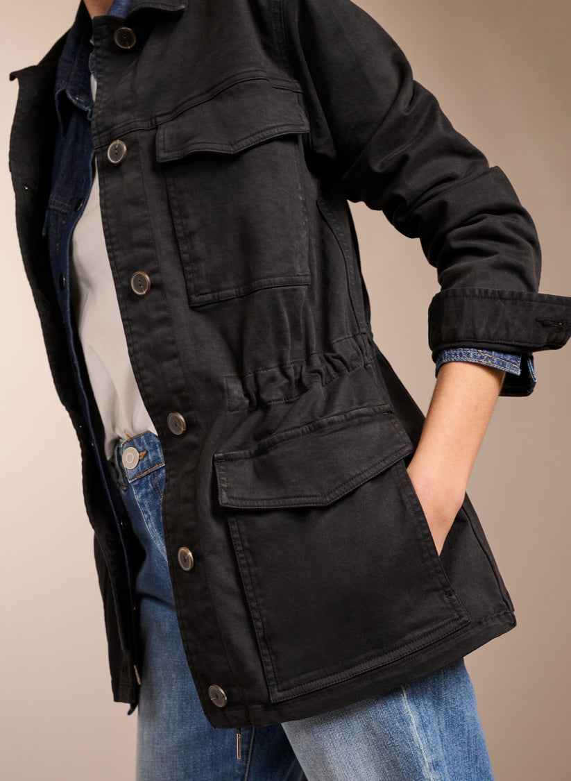 Drake Quilted Jacket in Black