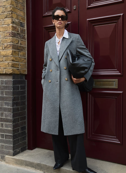 Kennedy Wool Blend Tailored Coat - Grey | Baukjen