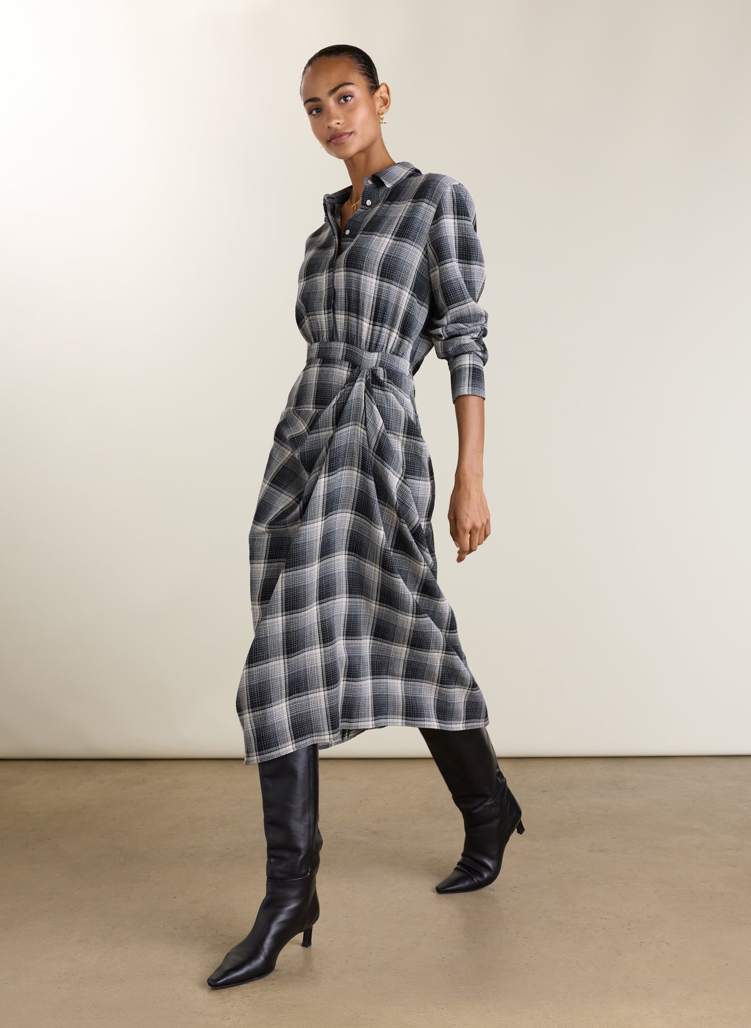Tami Check Shirt Dress