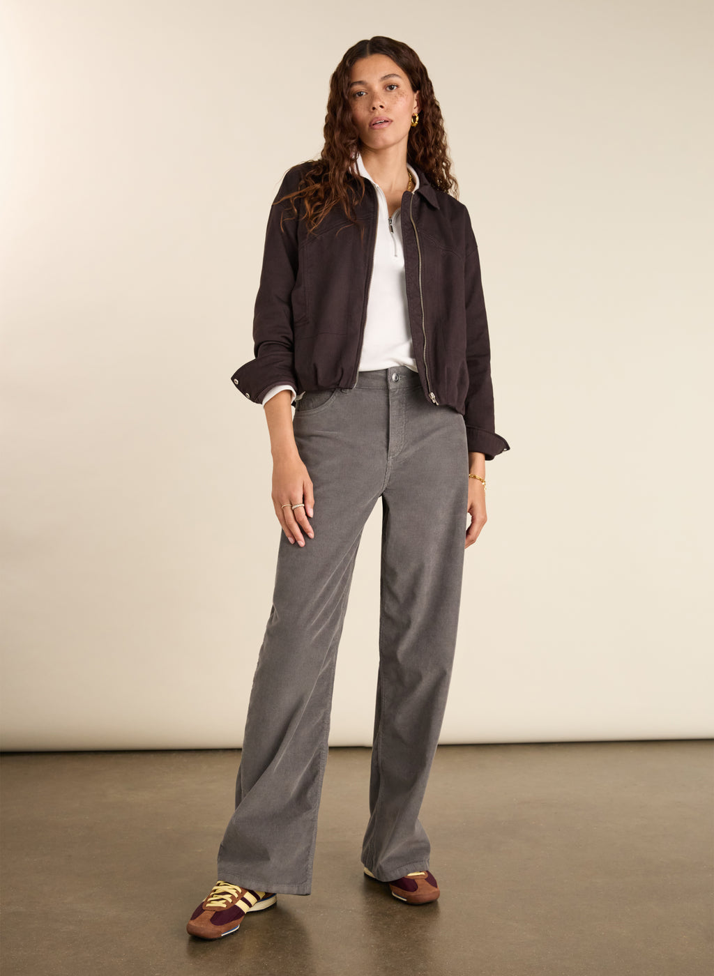 Bethany Organic Cotton Corduroy Wide Leg Trousers