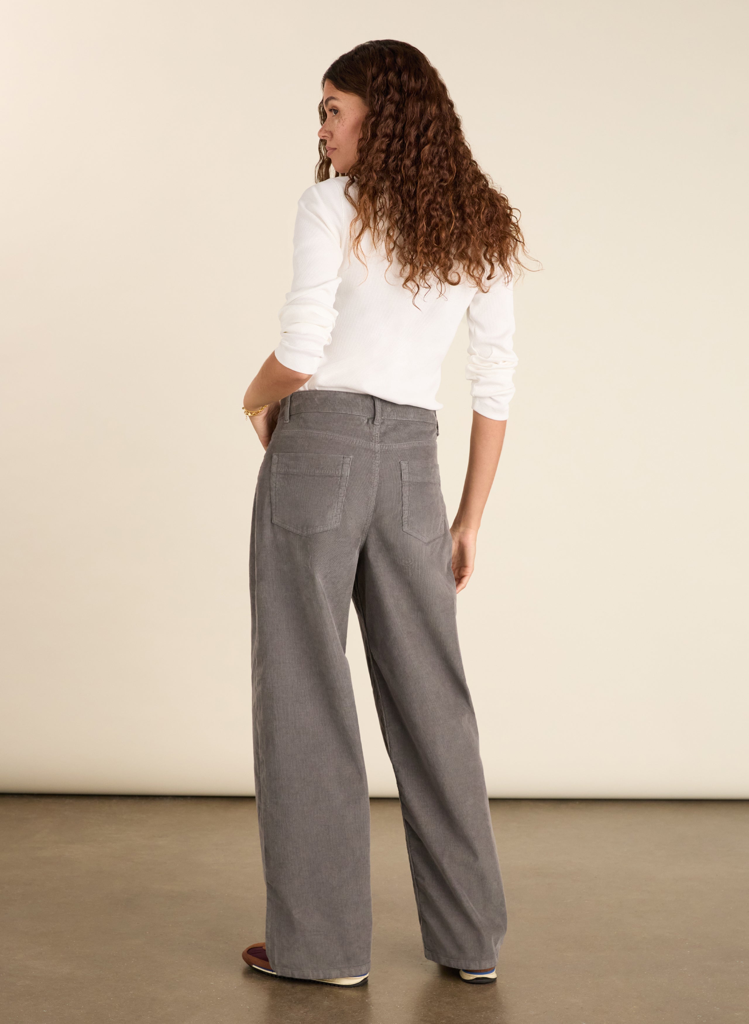 Bethany Organic Cotton Corduroy Wide Leg Trousers