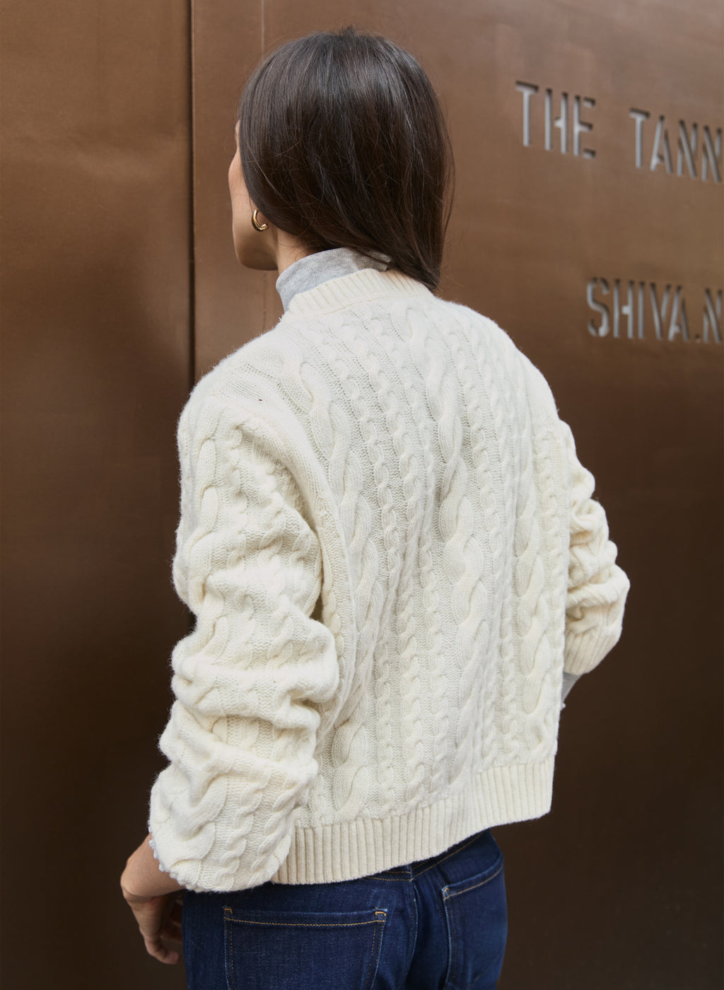Harri Wool Blend Cable Cardigan