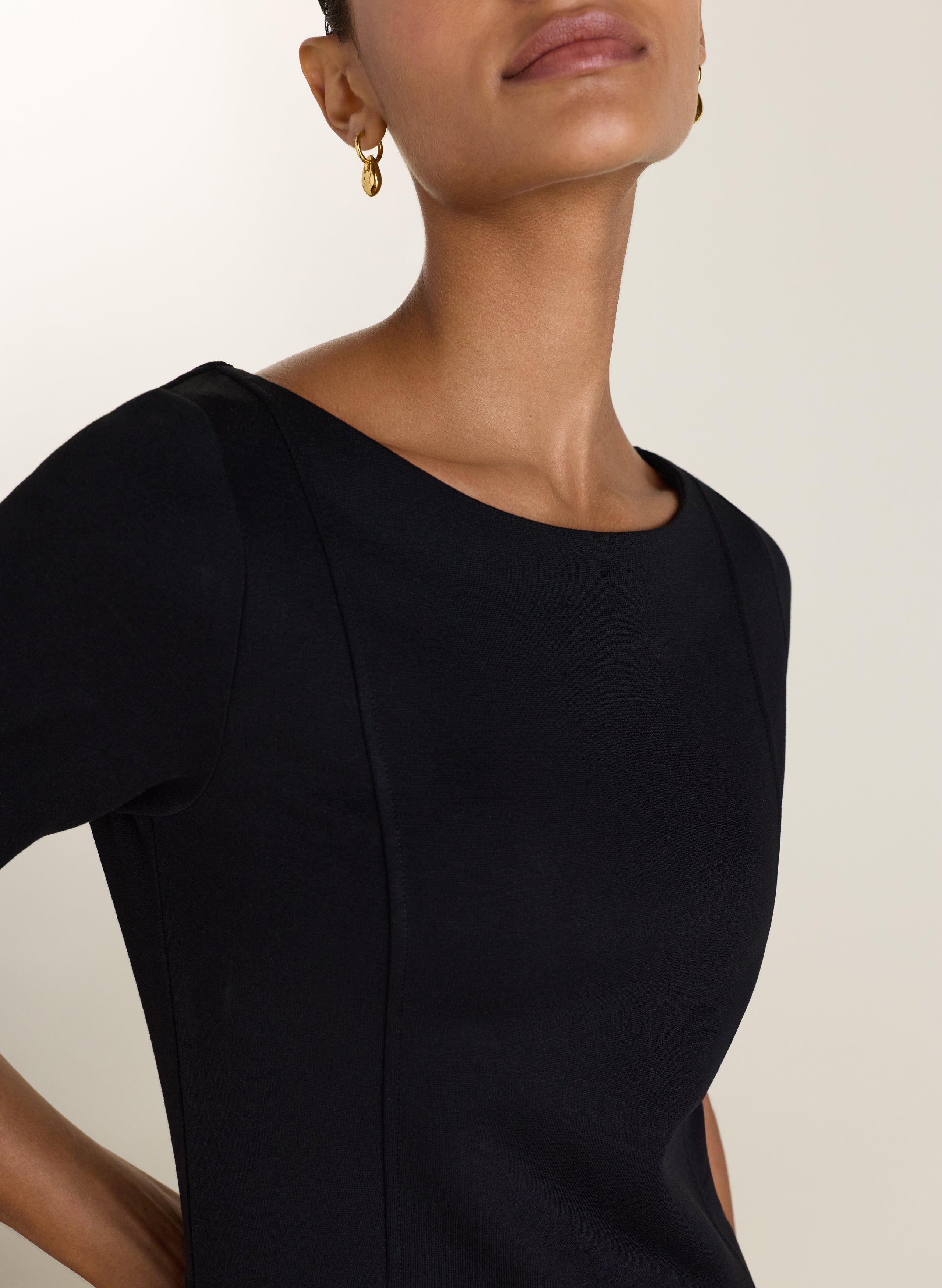 April Ponte Knee Length Dress