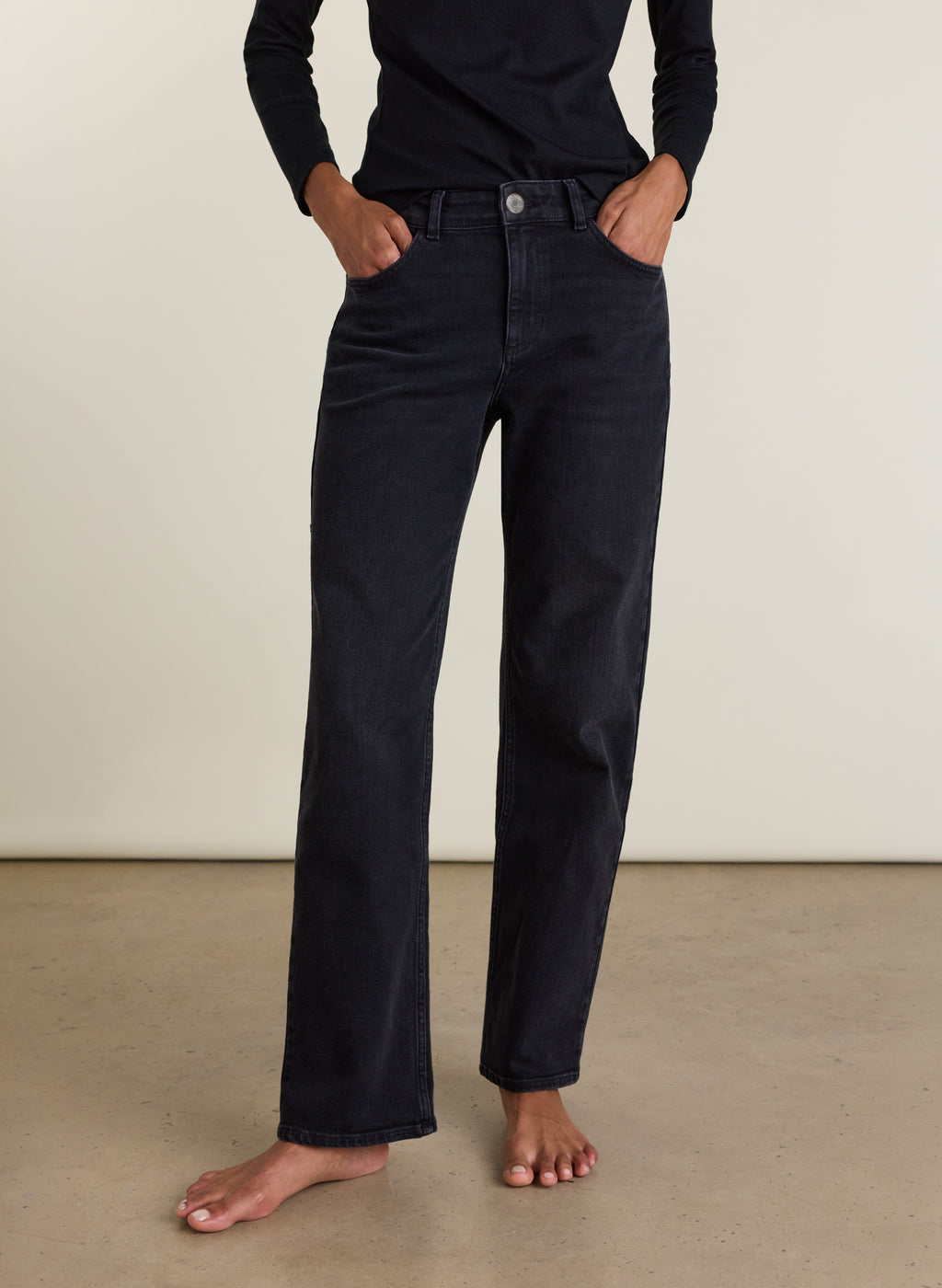 Kim Straight Leg Mid Rise Jeans