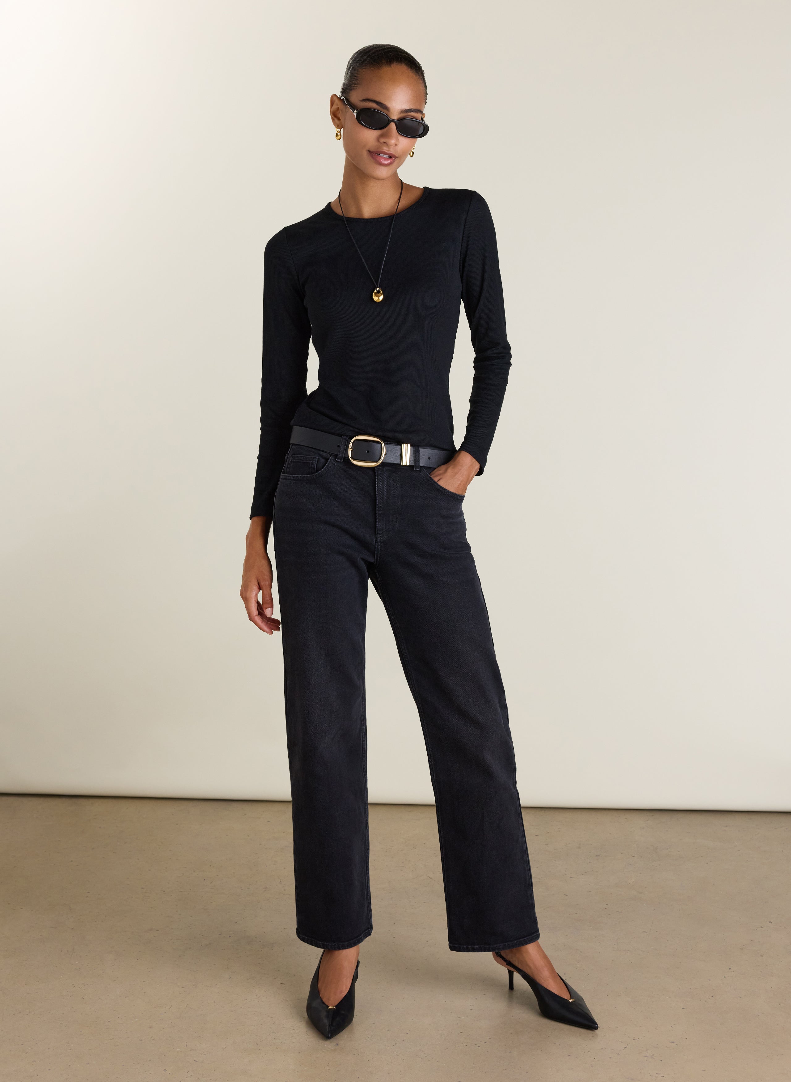Kim Straight Leg Mid Rise Jeans