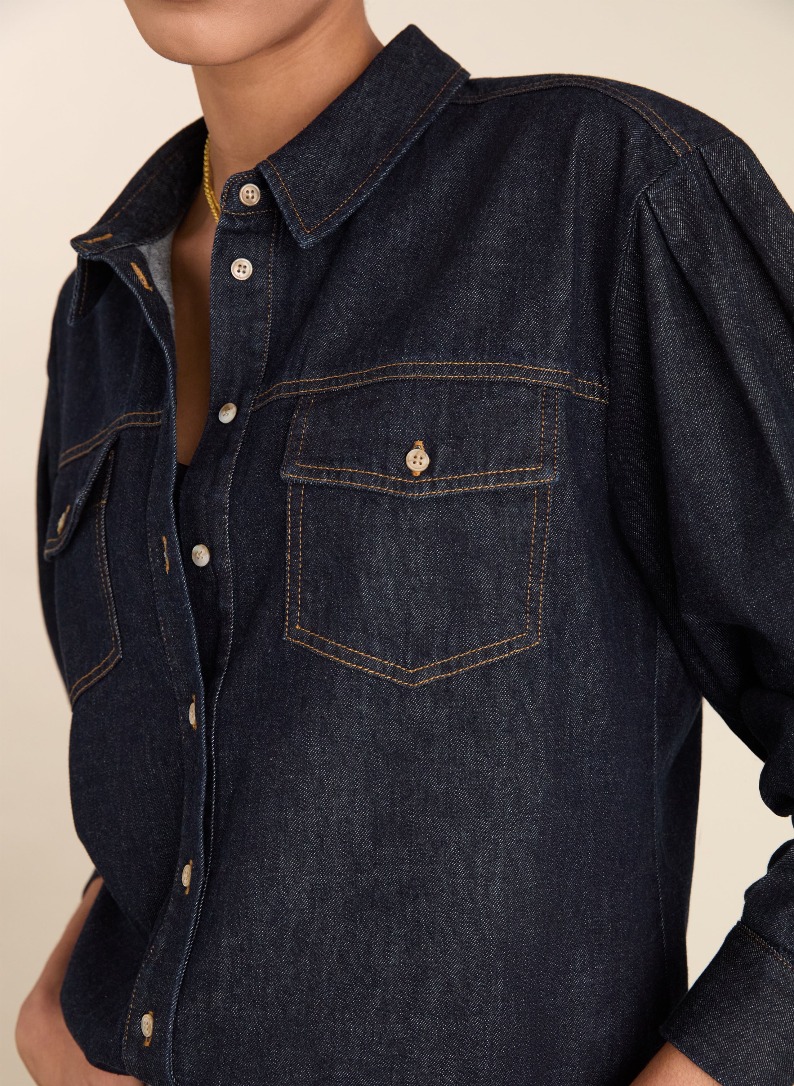 Heather Organic Denim Shirt