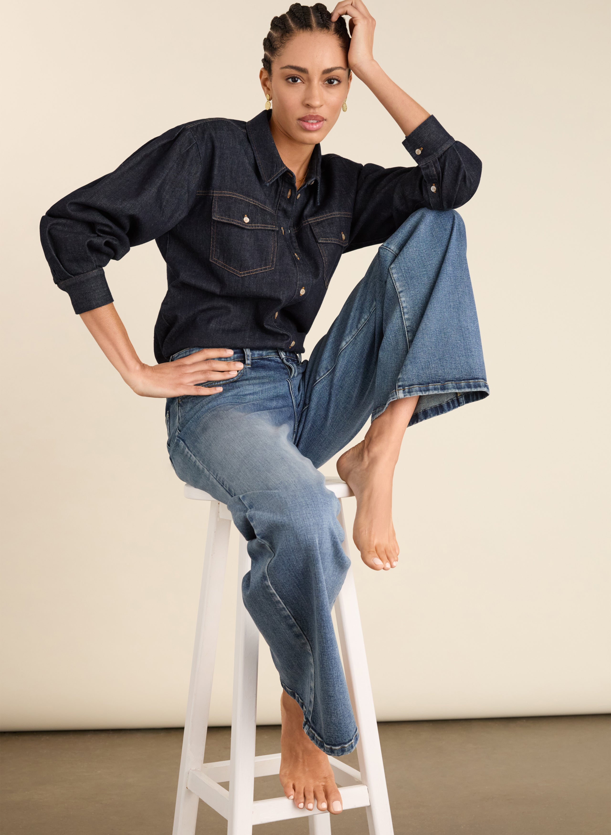 Marta Organic Cotton Stretch Wide Leg Jeans