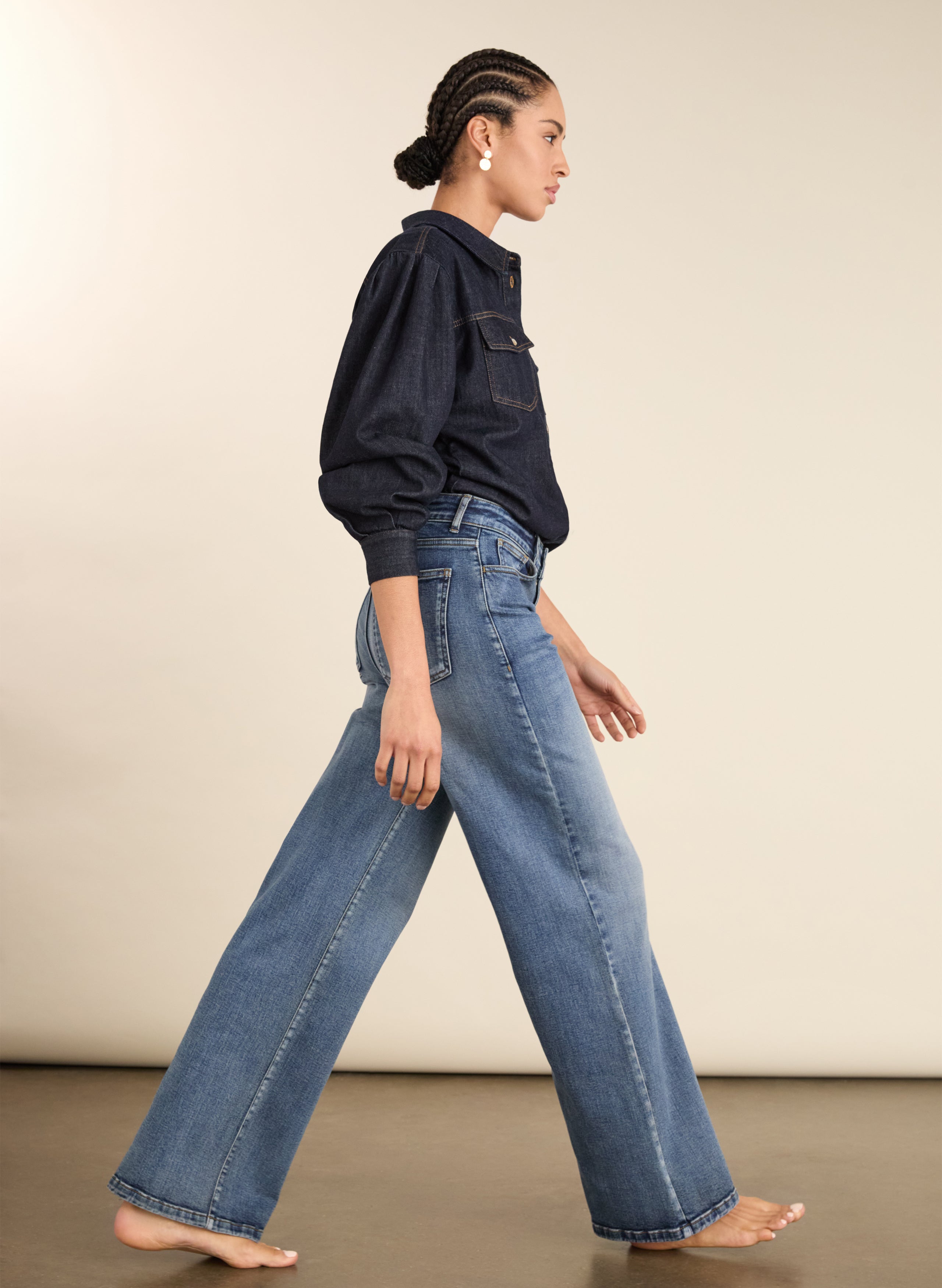 Marta Organic Cotton Stretch Wide Leg Jeans