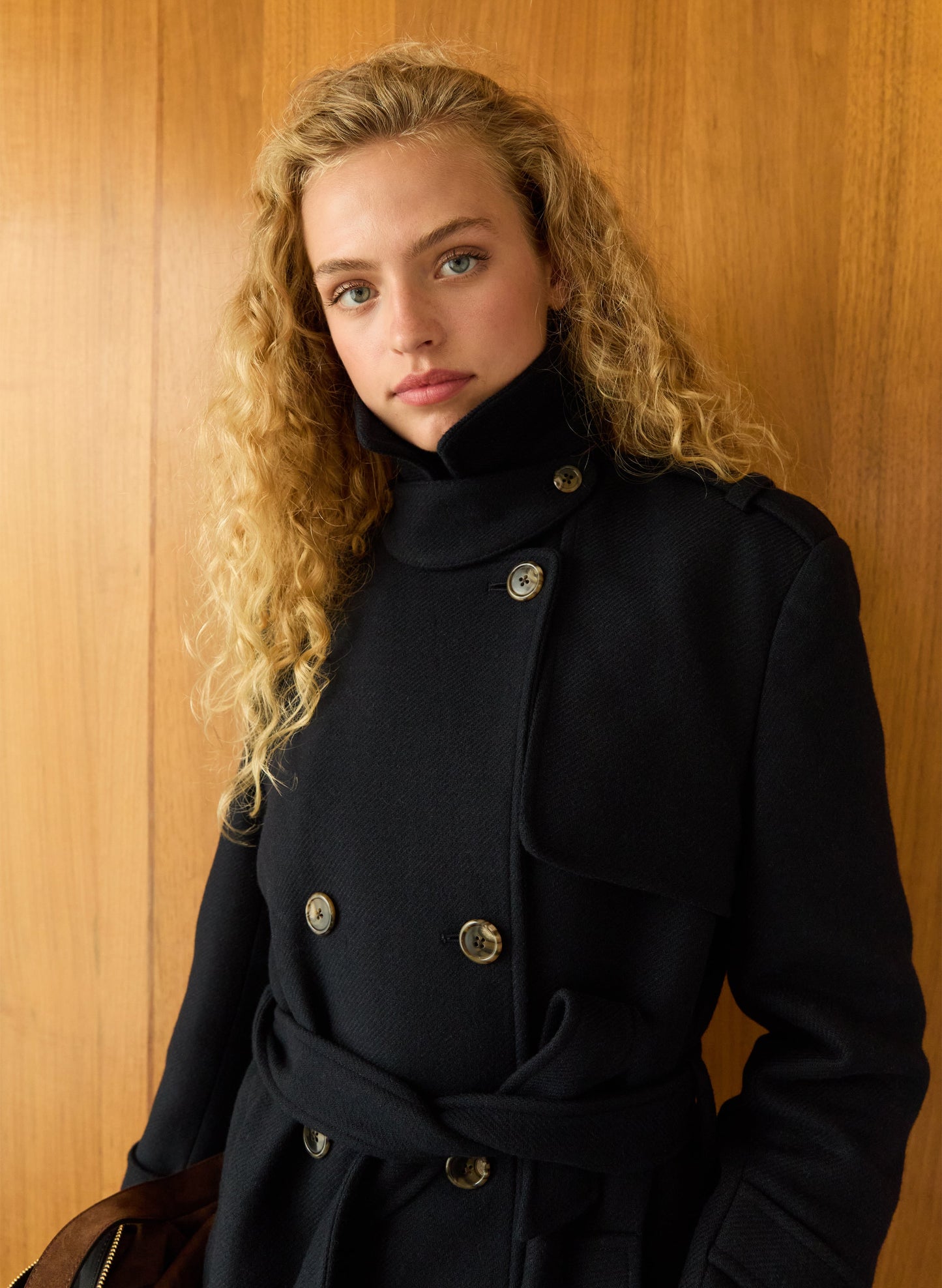 Ingrid Belted Wool Trench Coat