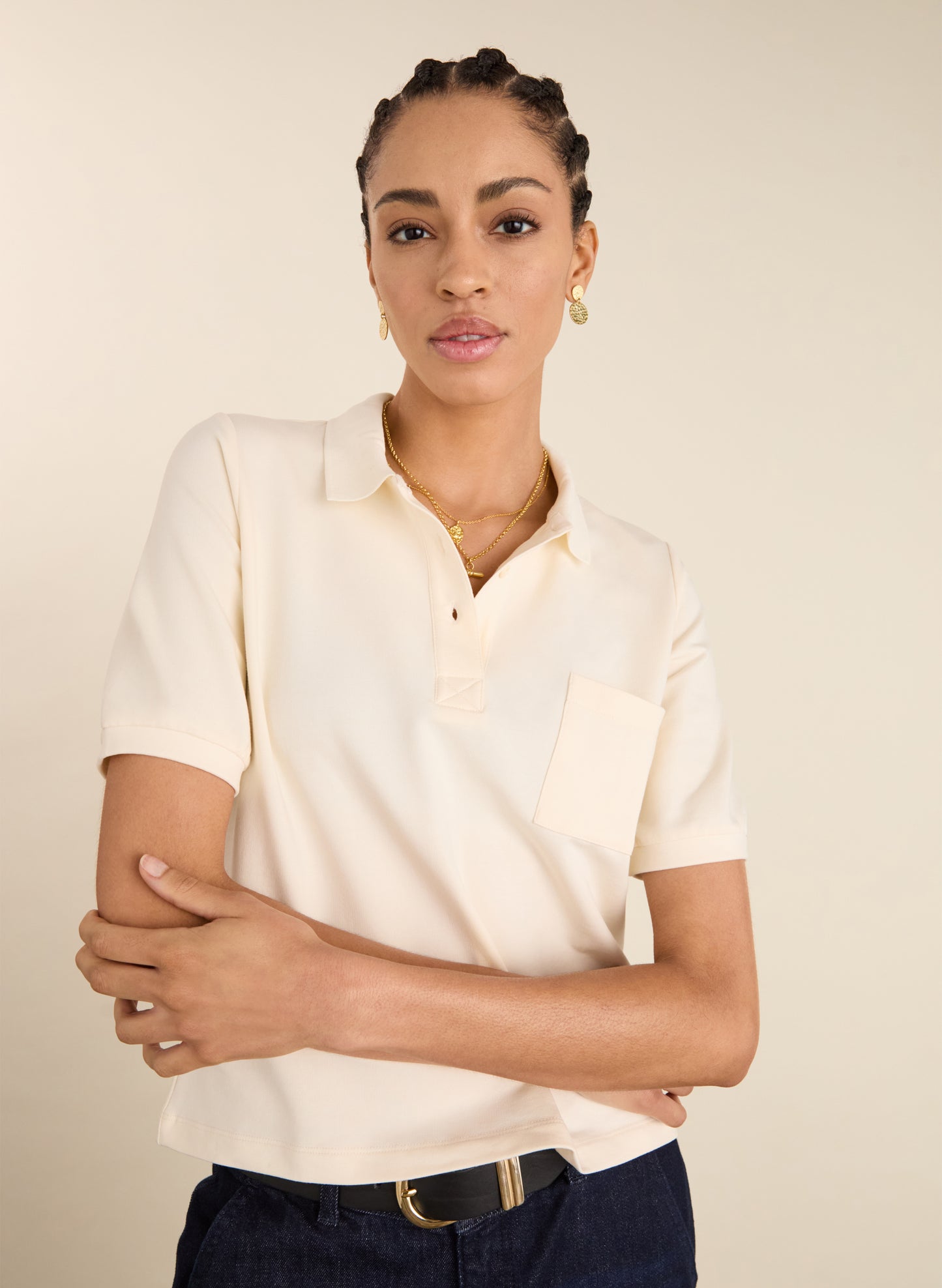 Cassidy Organic Cotton Polo Tee