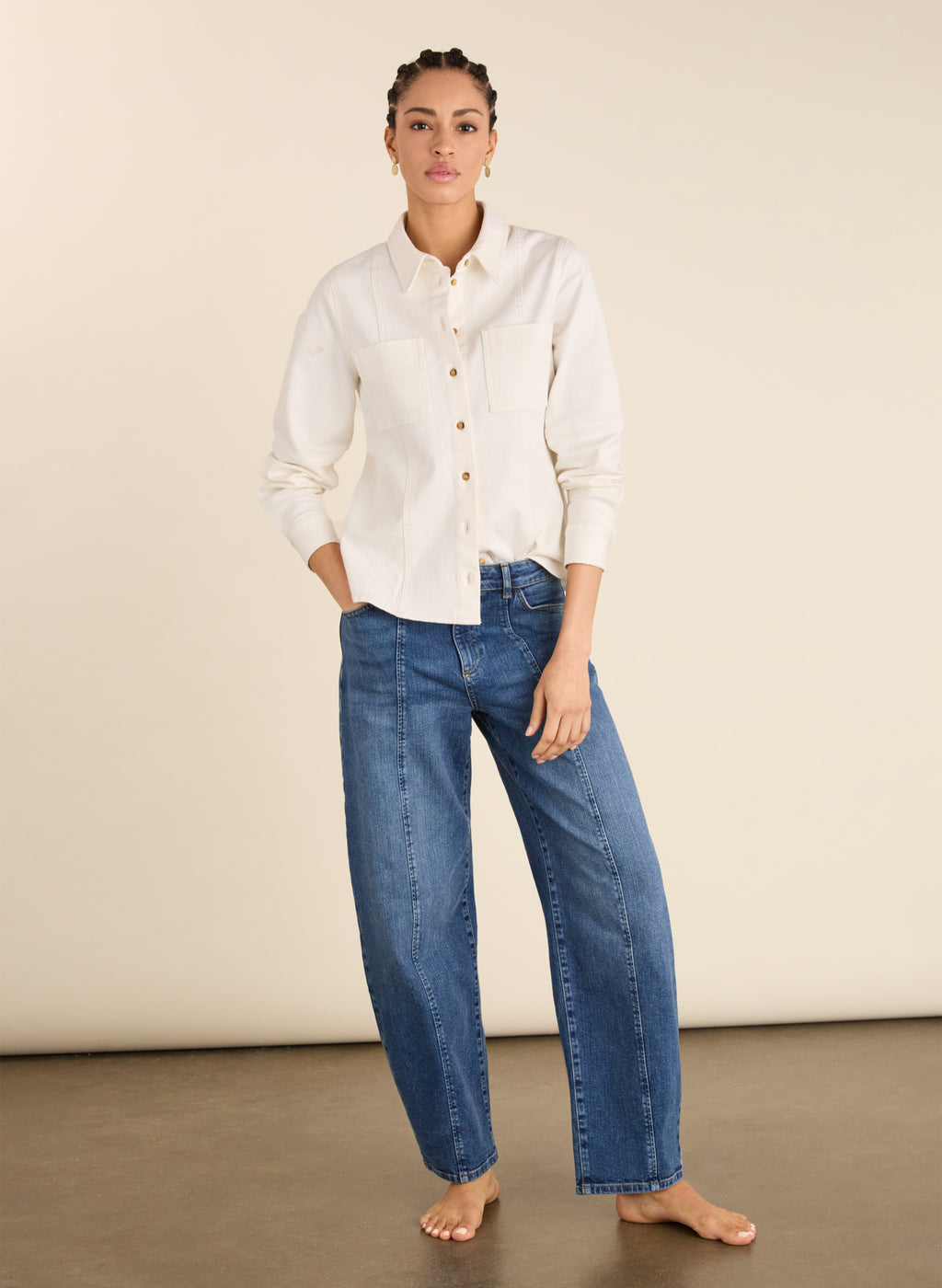 Wyatt Organic Cotton Stretch Denim Barrel Jeans