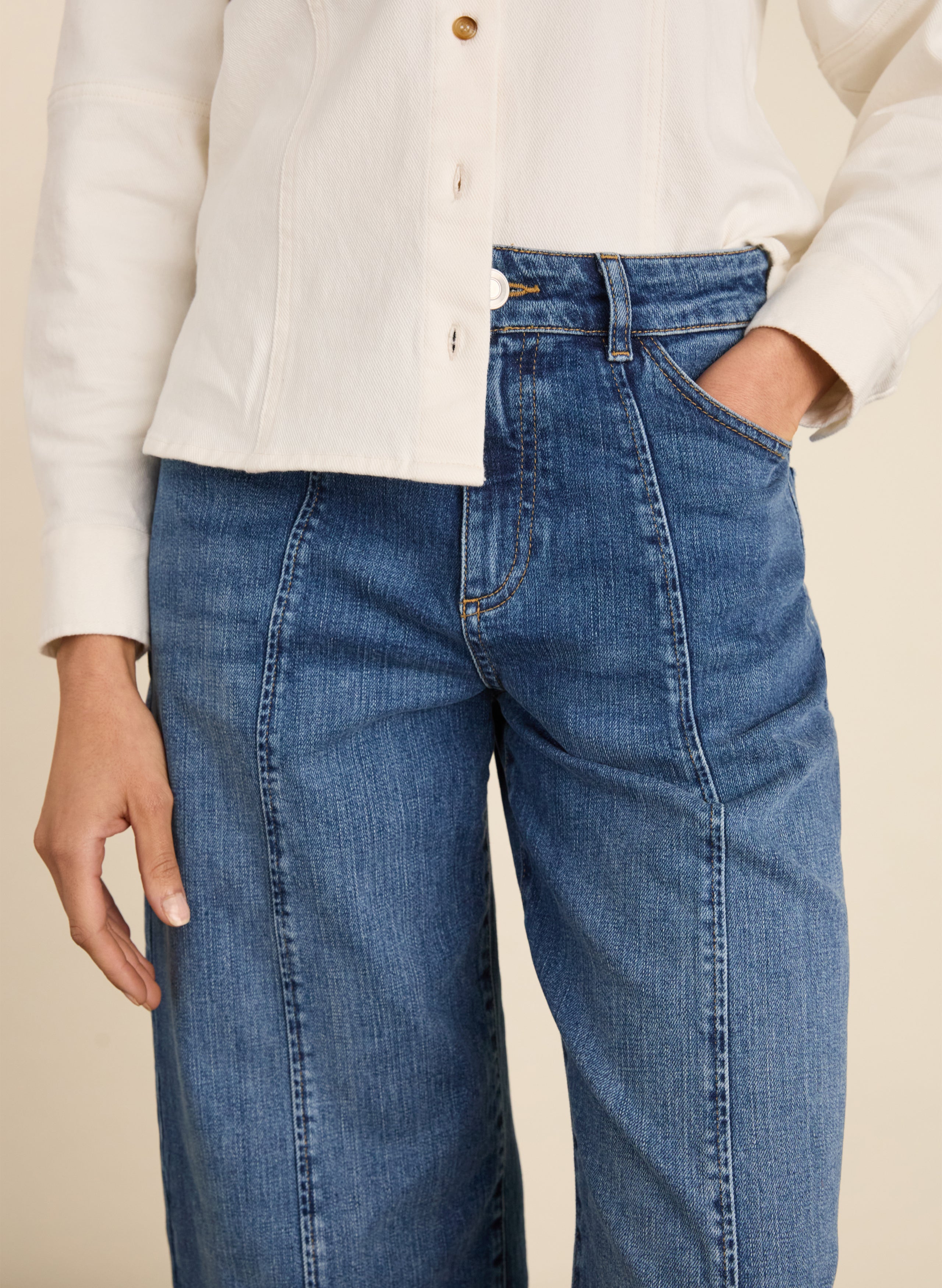 Wyatt Organic Cotton Stretch Denim Barrel Jeans