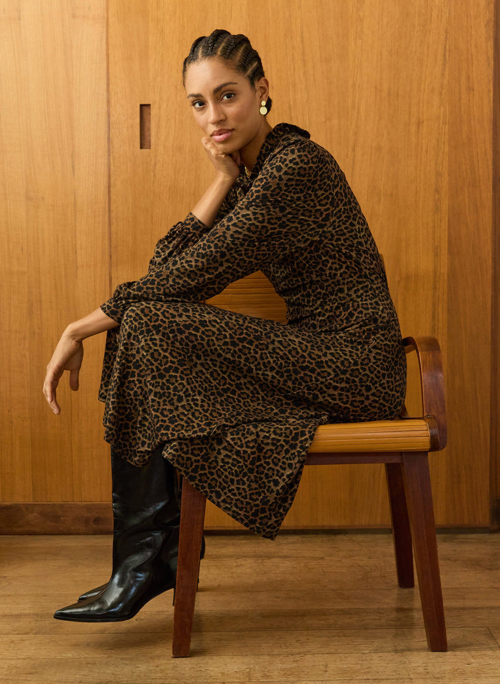 Hannah Printed Jersey Midi Dress